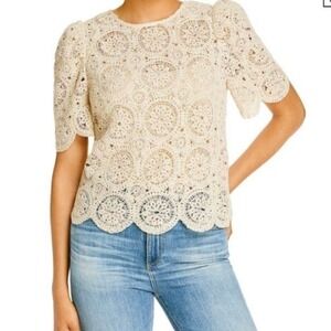 Aqua New with tag Aqua crochet cream lace like blouse. Not lined.‎ Size small